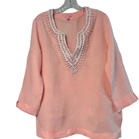 Lilly Pulitzer 100% linen Amelia Island Resort Top - Picture 6 of 12